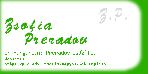 zsofia preradov business card